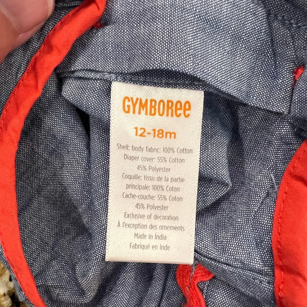 NWT Gymboree Blue Chambray W/Embroidered Strawberry Shift Dress